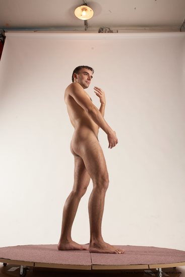 Nude Man White Standing poses - ALL Slim Short Brown Standing poses - simple Multi angles poses Realistic