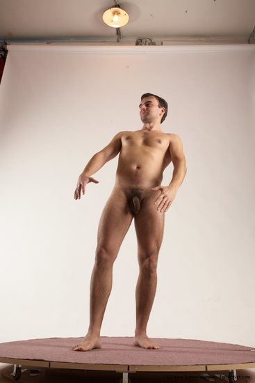 Nude Man White Standing poses - ALL Slim Short Brown Standing poses - simple Multi angles poses Realistic