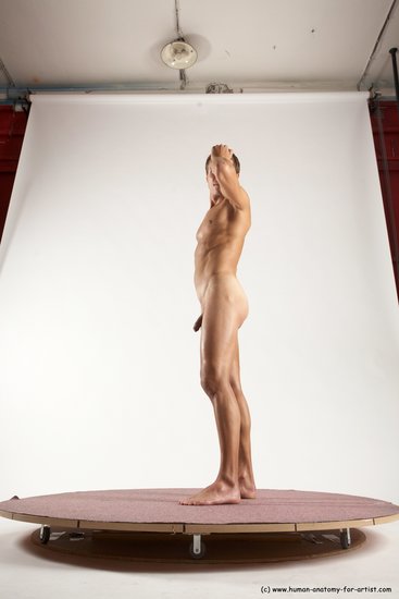 Nude Man White Standing poses - ALL Athletic Short Brown Standing poses - simple Multi angles poses Realistic