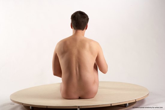 Nude Man White Sitting poses - simple Average Short Brown Sitting poses - ALL Realistic