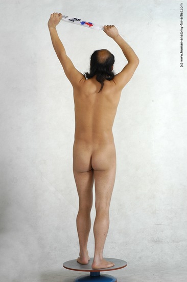 Nude Man Asian Standing poses - ALL Slim Bald Black Standing poses - simple Realistic