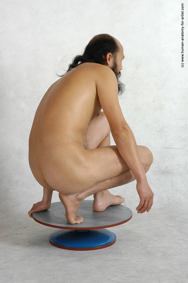 Nude Man Asian Standing poses - ALL Slim Bald Standing poses - knee-bend Black Realistic