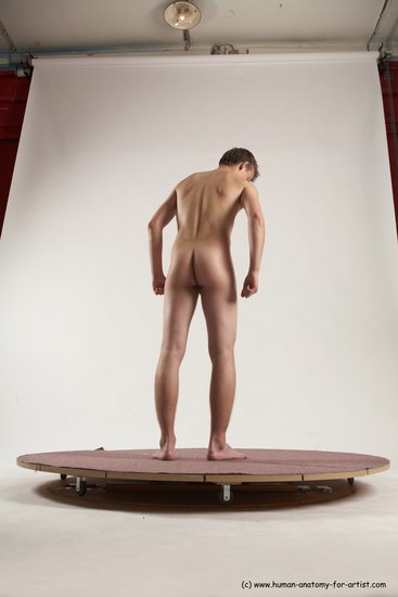 Nude Man White Standing poses - ALL Slim Short Brown Standing poses - simple Multi angles poses Realistic