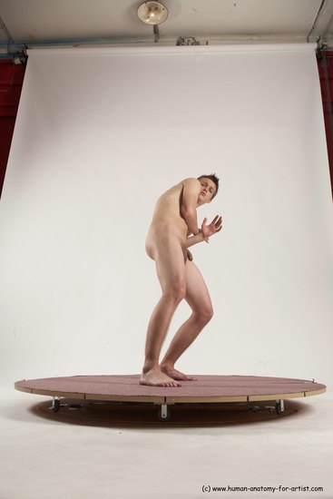 Nude Man White Standing poses - ALL Slim Short Brown Standing poses - simple Multi angles poses Realistic