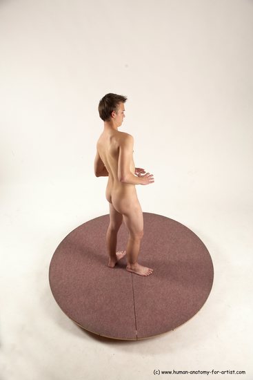 Nude Man White Standing poses - ALL Slim Short Brown Standing poses - simple Multi angles poses Realistic