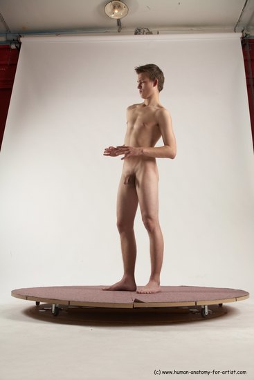 Nude Man White Standing poses - ALL Slim Short Brown Standing poses - simple Multi angles poses Realistic