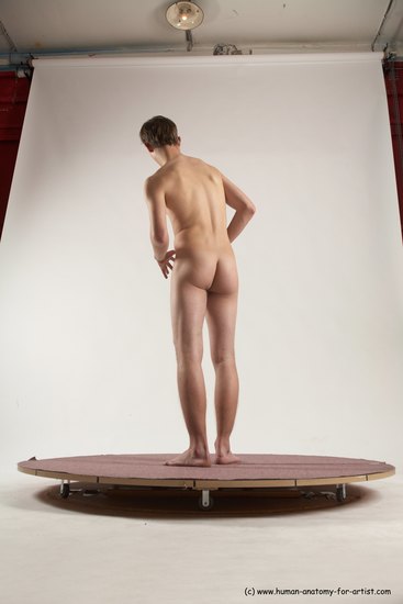 Nude Man White Standing poses - ALL Slim Short Brown Standing poses - simple Multi angles poses Realistic