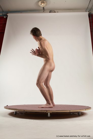 Nude Man White Standing poses - ALL Slim Short Brown Standing poses - simple Multi angles poses Realistic