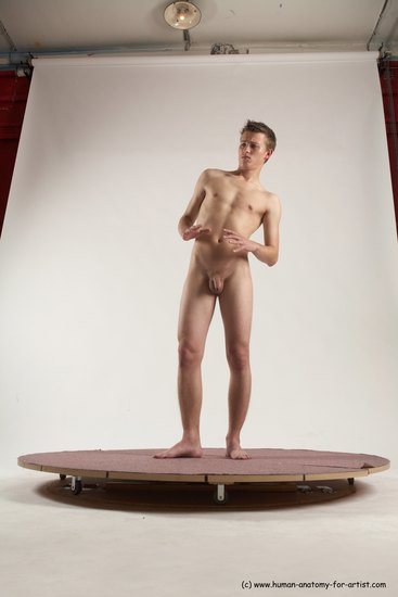 Nude Man White Standing poses - ALL Slim Short Brown Standing poses - simple Multi angles poses Realistic