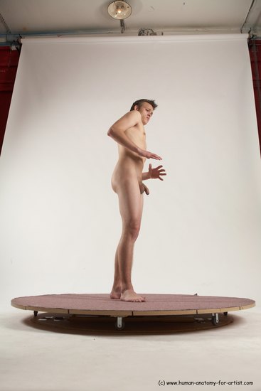 Nude Man White Standing poses - ALL Slim Short Brown Standing poses - simple Multi angles poses Realistic