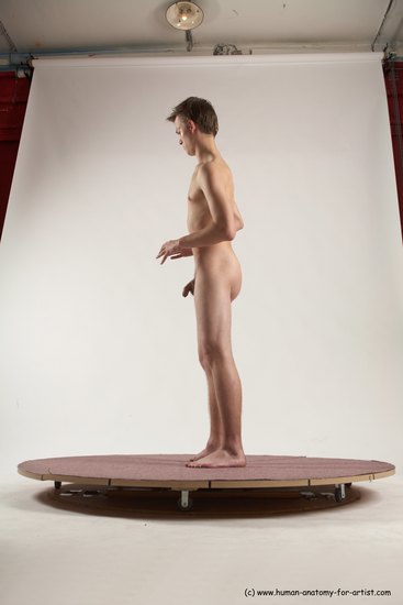 Nude Man White Standing poses - ALL Slim Short Brown Standing poses - simple Multi angles poses Realistic