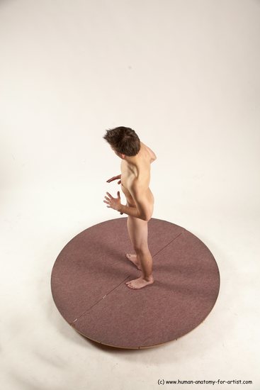 Nude Man White Standing poses - ALL Slim Short Brown Standing poses - simple Multi angles poses Realistic