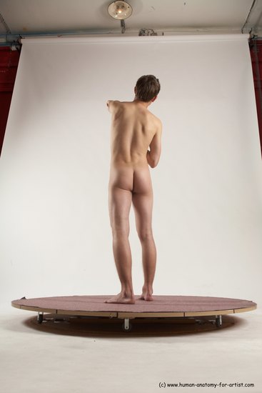 Nude Man White Standing poses - ALL Slim Short Brown Standing poses - simple Multi angles poses Realistic