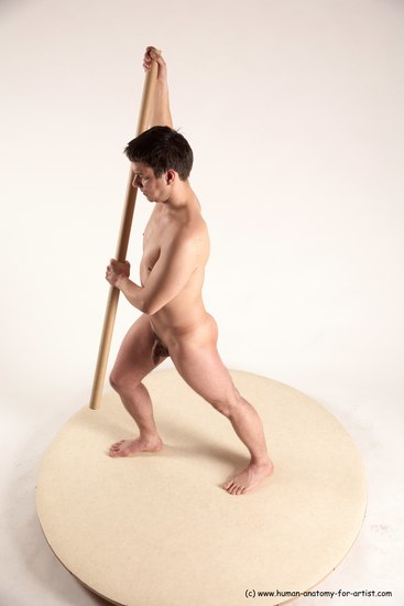 Nude Man White Standing poses - ALL Average Short Brown Standing poses - simple Multi angles poses Realistic