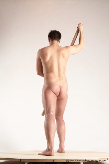 Nude Man White Standing poses - ALL Average Short Brown Standing poses - simple Multi angles poses Realistic