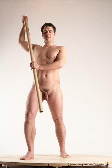 Nude Man White Standing poses - ALL Average Short Brown Standing poses - simple Multi angles poses Realistic