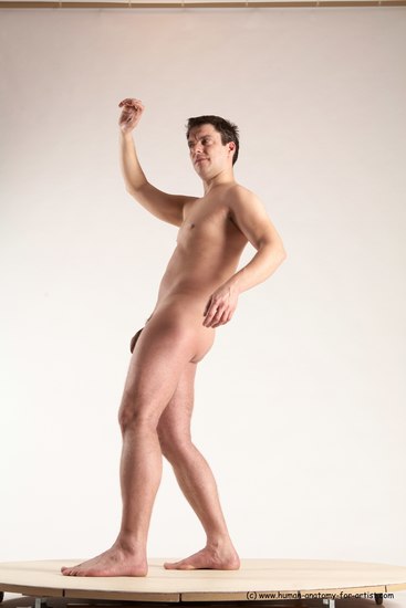 Nude Man White Standing poses - ALL Average Short Brown Standing poses - simple Multi angles poses Realistic