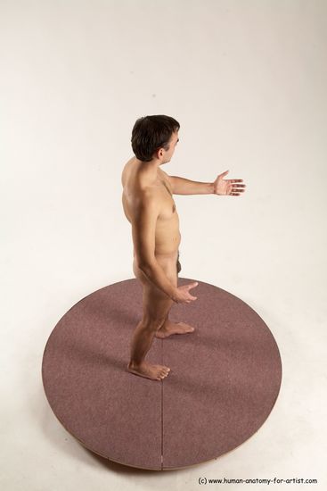 Nude Man White Standing poses - ALL Slim Short Brown Standing poses - simple Multi angles poses Realistic