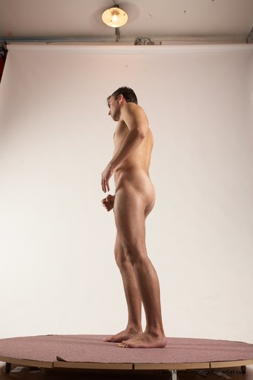 Nude Man White Standing poses - ALL Slim Short Brown Standing poses - simple Multi angles poses Realistic