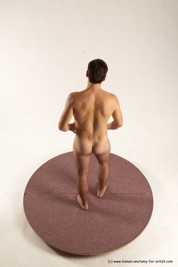 Nude Man White Standing poses - ALL Slim Short Brown Standing poses - simple Multi angles poses Realistic