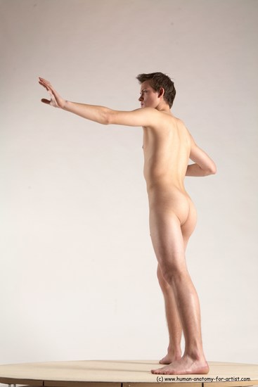 Nude Man White Standing poses - ALL Athletic Short Brown Standing poses - simple Multi angles poses Realistic