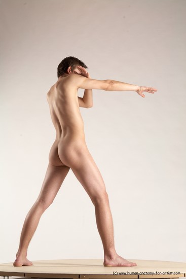 Nude Man White Standing poses - ALL Athletic Short Brown Standing poses - simple Multi angles poses Realistic