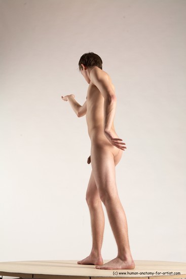 Nude Man White Standing poses - ALL Athletic Short Brown Standing poses - simple Multi angles poses Realistic