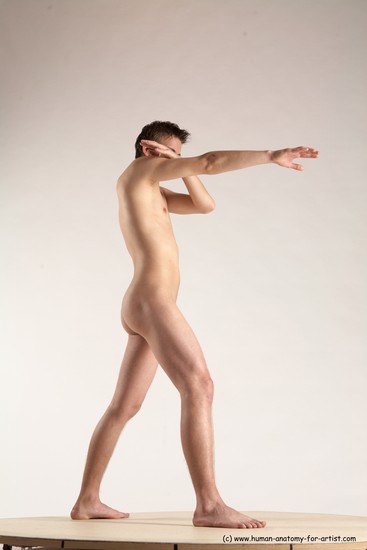 Nude Man White Standing poses - ALL Athletic Short Brown Standing poses - simple Multi angles poses Realistic