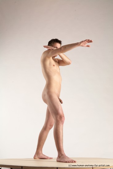 Nude Man White Standing poses - ALL Athletic Short Brown Standing poses - simple Multi angles poses Realistic