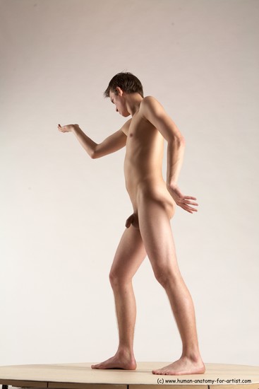 Nude Man White Standing poses - ALL Athletic Short Brown Standing poses - simple Multi angles poses Realistic