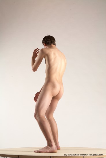 Nude Man White Standing poses - ALL Athletic Short Brown Standing poses - simple Multi angles poses Realistic