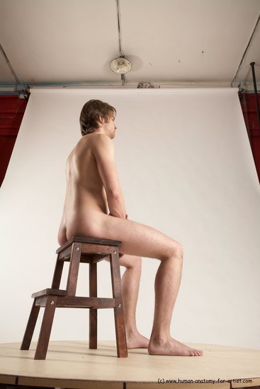 Nude Man White Sitting poses - simple Slim Short Brown Sitting poses - ALL Multi angles poses Realistic