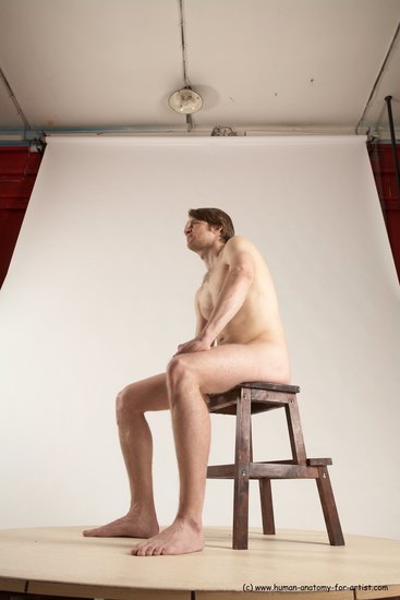 Nude Man White Sitting poses - simple Slim Short Brown Sitting poses - ALL Multi angles poses Realistic