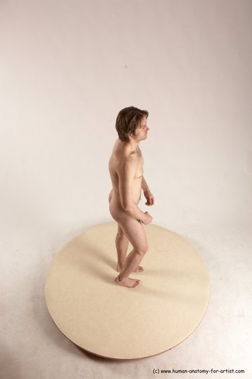 Nude Man White Standing poses - ALL Slim Short Brown Standing poses - simple Multi angles poses Realistic