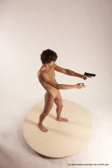 Nude Fighting with gun Man White Standing poses - ALL Slim Short Brown Standing poses - simple Multi angles poses Realistic Fighting poses - ALL