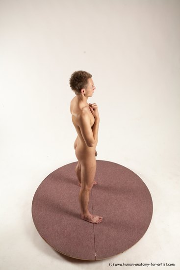 Nude Man White Standing poses - ALL Slim Short Brown Standing poses - simple Multi angles poses Realistic