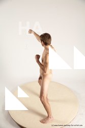 Nude Martial art Man White Standing poses - ALL Athletic Short Brown Standing poses - simple Multi angles poses Realistic