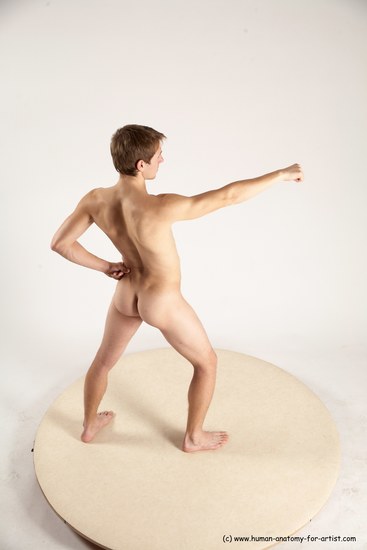 Nude Martial art Man White Standing poses - ALL Athletic Short Brown Standing poses - simple Multi angles poses Realistic