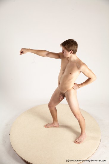 Nude Martial art Man White Standing poses - ALL Athletic Short Brown Standing poses - simple Multi angles poses Realistic