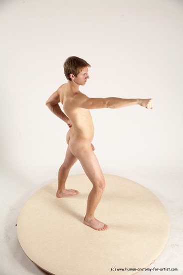 Nude Martial art Man White Standing poses - ALL Athletic Short Brown Standing poses - simple Multi angles poses Realistic