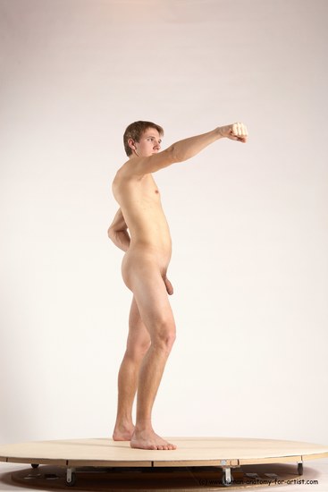 Nude Martial art Man White Standing poses - ALL Athletic Short Brown Standing poses - simple Multi angles poses Realistic