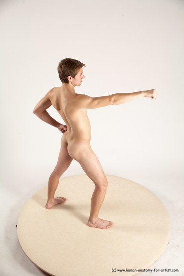 Nude Martial art Man White Standing poses - ALL Athletic Short Brown Standing poses - simple Multi angles poses Realistic