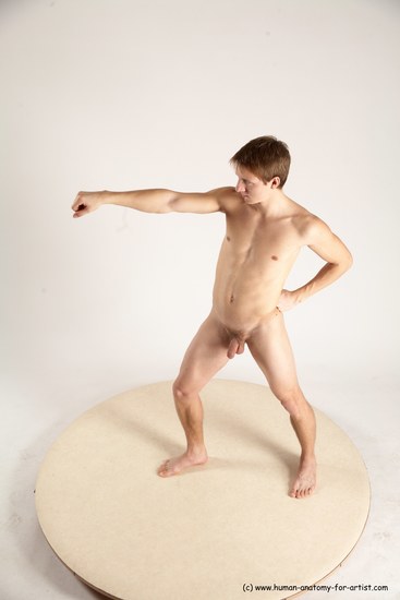 Nude Martial art Man White Standing poses - ALL Athletic Short Brown Standing poses - simple Multi angles poses Realistic