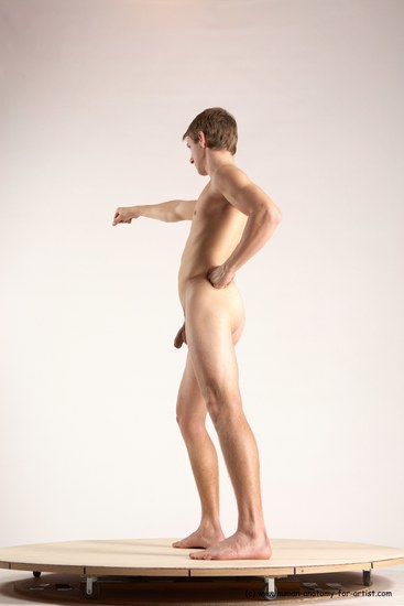 Nude Martial art Man White Standing poses - ALL Athletic Short Brown Standing poses - simple Multi angles poses Realistic