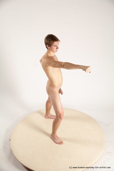 Nude Martial art Man White Standing poses - ALL Athletic Short Brown Standing poses - simple Multi angles poses Realistic