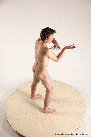 Nude Man White Standing poses - ALL Slim Short Brown Standing poses - simple Multi angles poses Realistic