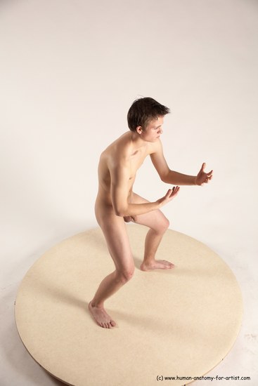 Nude Man White Standing poses - ALL Slim Short Brown Standing poses - simple Multi angles poses Realistic