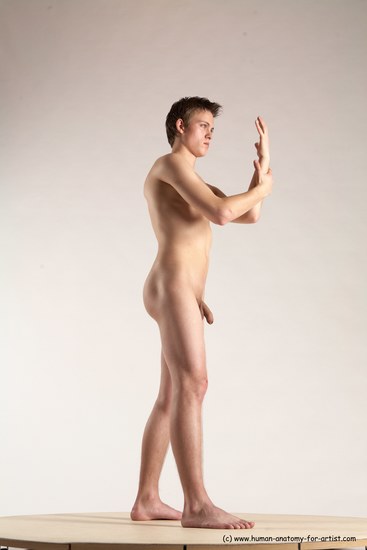 Nude Man White Standing poses - ALL Slim Short Brown Standing poses - simple Multi angles poses Realistic