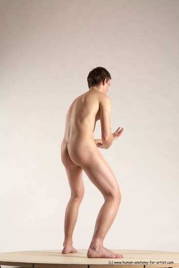 Nude Man White Standing poses - ALL Slim Short Brown Standing poses - simple Multi angles poses Realistic