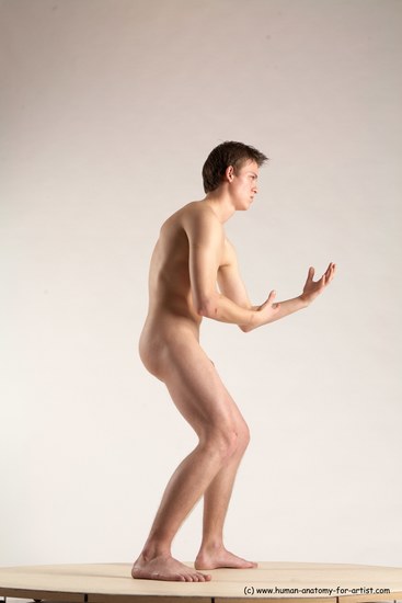 Nude Man White Standing poses - ALL Slim Short Brown Standing poses - simple Multi angles poses Realistic